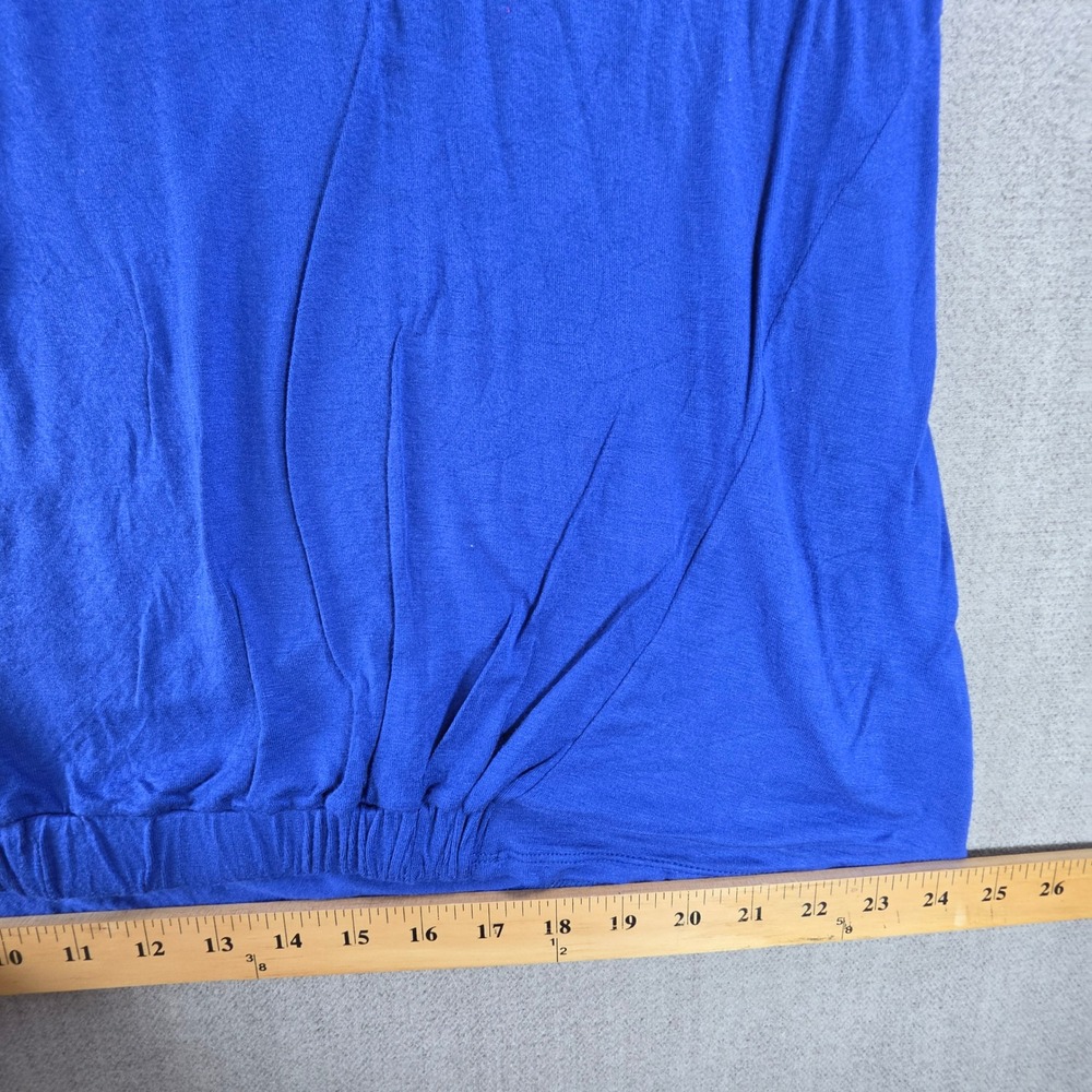 Time and Tru Maternity Top Women XL Blue Ruffle Sleeve Elastic Hem T-Shirt - Picture 7 of 16